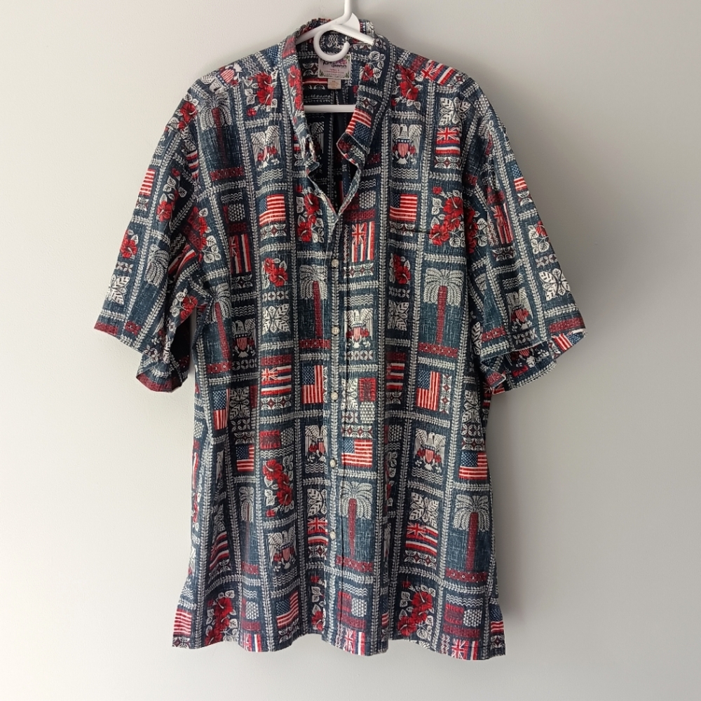 Reyn Spooner Summer Commemorative Limited Issue Shirt Flag Red White Blue 3XL - Picture 5 of 10